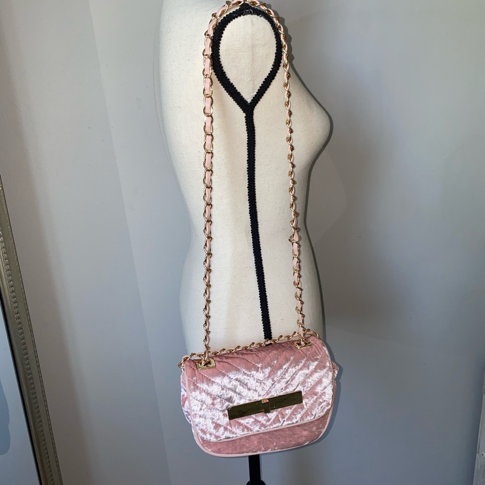 Pastel Pink Velvet Purse